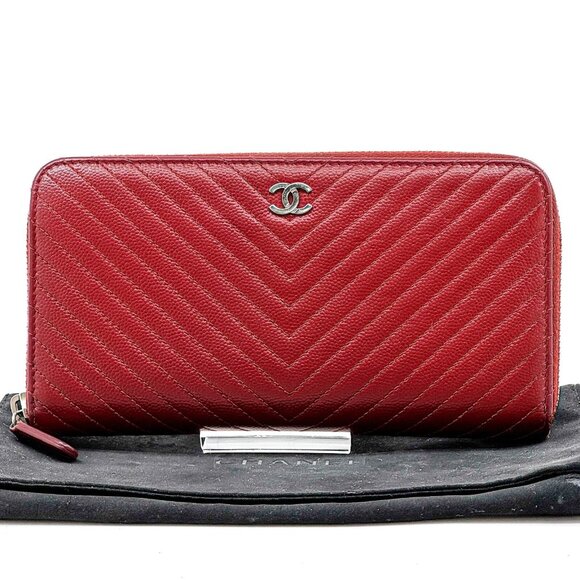 ❤️CHANEL V Stitch Zippy Long Wallet❤️